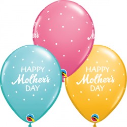Petite Polka Dots Mother's Day 11" Carribean, Goldenrod & Rose (25ct) Ygx