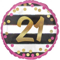 Pink & Gold 21 Birthday Standard S40 Pkt