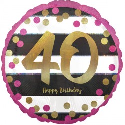 Pink & Gold 40 Birthday Standard S40 Pkt