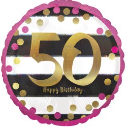 Pink & Gold 50 Birthday Standard S40 Pkt