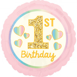 Pink & Gold Girl 1st Birthday Standard S40 Pkt