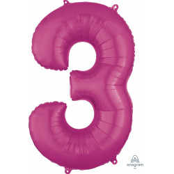 Pink Number 3 Shape P50 Pkt (20" X 34")