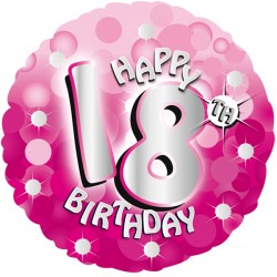 Pink Sparkle Party Happy 18th Birthday Standard S40 Pkt