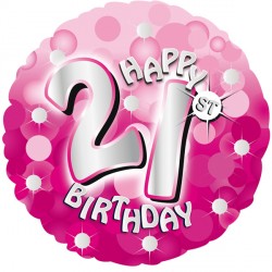 Pink Sparkle Party Happy 21st Birthday Standard S40 Pkt