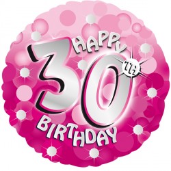 Pink Sparkle Party Happy 30th Birthday Standard S40 Pkt