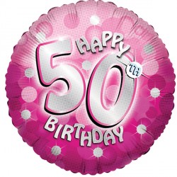 Pink Sparkle Party Happy 50th Birthday Standard S40 Pkt