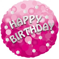 Pink Sparkle Party Happy Birthday Standard S40 Pkt