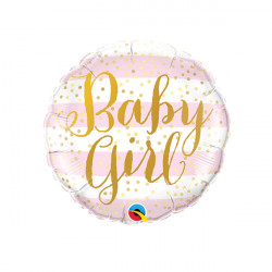 Pink Stripes Baby Girl 9" Flat Hi