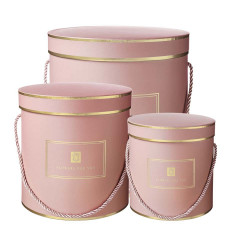 Pink With Gold Trim Hamilton Hat Boxes (set Of 3)