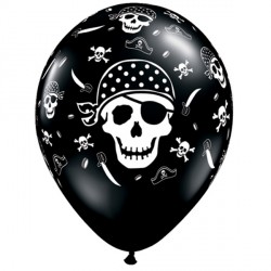 Pirate Skull & Cross Bones 11" Onyx Black (25ct) Ygx