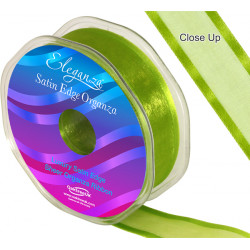 Pistachio Satin Edge Organza Ribbon 25mm X 25m