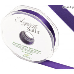 Plum Eleganza Double Faced Satin Ribbon 15mm X 20m