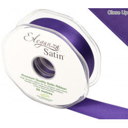 Plum Eleganza Double Faced Satin Ribbon 25mm X 20m