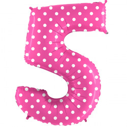Pois Pink Number 5 Shape 40" Pkt