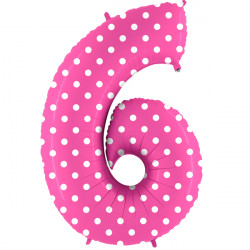Pois Pink Number 6 Shape 40" Pkt