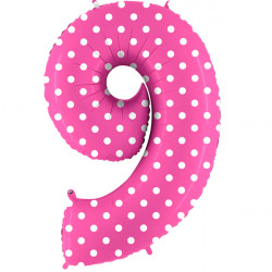 Pois Pink Number 9 Shape 40" Pkt
