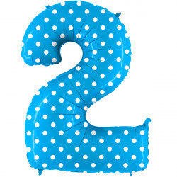 Pois Turquoise Number 2 Shape 40" Pkt