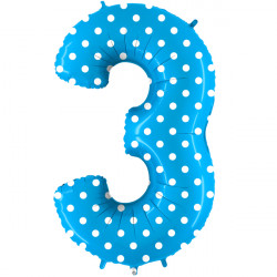 Pois Turquoise Number 3 Shape 40" Pkt