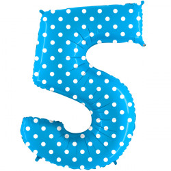 Pois Turquoise Number 5 Shape 40" Pkt