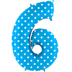 Pois Turquoise Number 6 Shape 40" Pkt