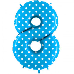 Pois Turquoise Number 8 Shape 40" Pkt