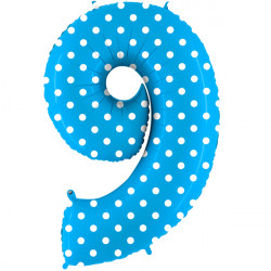 Pois Turquoise Number 9 Shape 40" Pkt