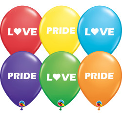 * Pride Love 11" Rainbow Assorted (25ct) Ygx 2 Sided