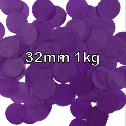 Purple 32mm Round Paper Confetti 1kg