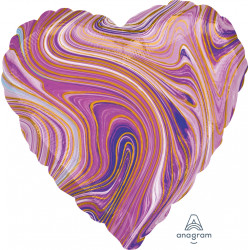 Purple Marblez Heart Standard S18 Flat A