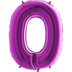 Purple Number 0 Shape 40" Pkt