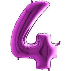 Purple Number 4 Shape 40" Pkt