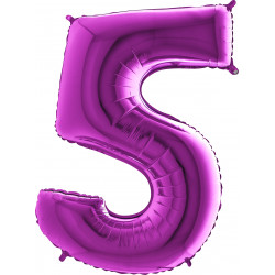 Purple Number 5 Shape 40" Pkt