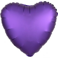 Purple Royale Satin Luxe Heart Standard S15 Flat A