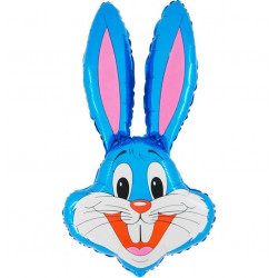 Rabbit Head Blue 14" Mini Shape Flat