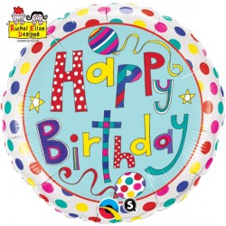 Rachel Ellen Polka Dots & Stripes Birthday 18" Pkt Ib