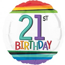 Rainbow Birthday 21 Standard S40 Pkt