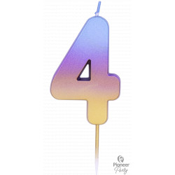 Rainbow Ombre Number 4 Candle (yev)
