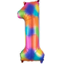 Rainbow Splash Number 1 Shape P50 Pkt (13" X 34")