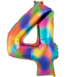 Rainbow Splash Number 4 Shape P50 Pkt (24" X 36")