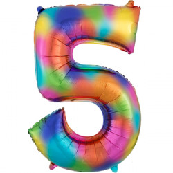 Rainbow Splash Number 5 Shape P50 Pkt (23" X 33")