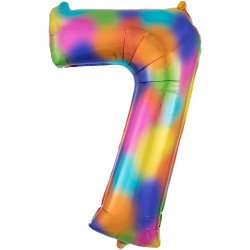 Rainbow Splash Number 7 Shape P50 Pkt (22" X 35")