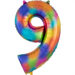 Rainbow Splash Number 9 Shape P50 Pkt (22" X 34")