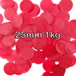Red 25mm Round Paper Confetti 1kg
