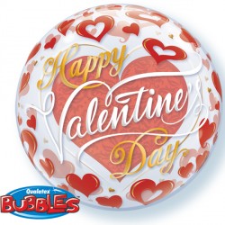 Red Hearts Valentines 22" Single Bubble Yrv