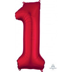 Red Number 1 Shape P50 Pkt (13" X 34")