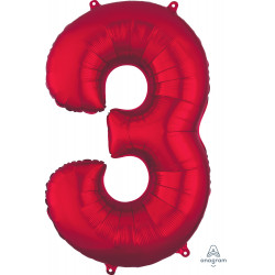 Red Number 3 Shape P50 Pkt (20" X 34")