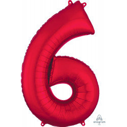 Red Number 6 Shape P50 Pkt (22" X 34")