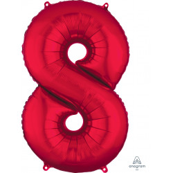 Red Number 8 Shape P50 Pkt (21" X 34")