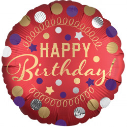 Red Party Satin Birthday Standard S40 Pkt