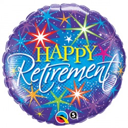 Retirement Colourful Bursts 18" Pkt If